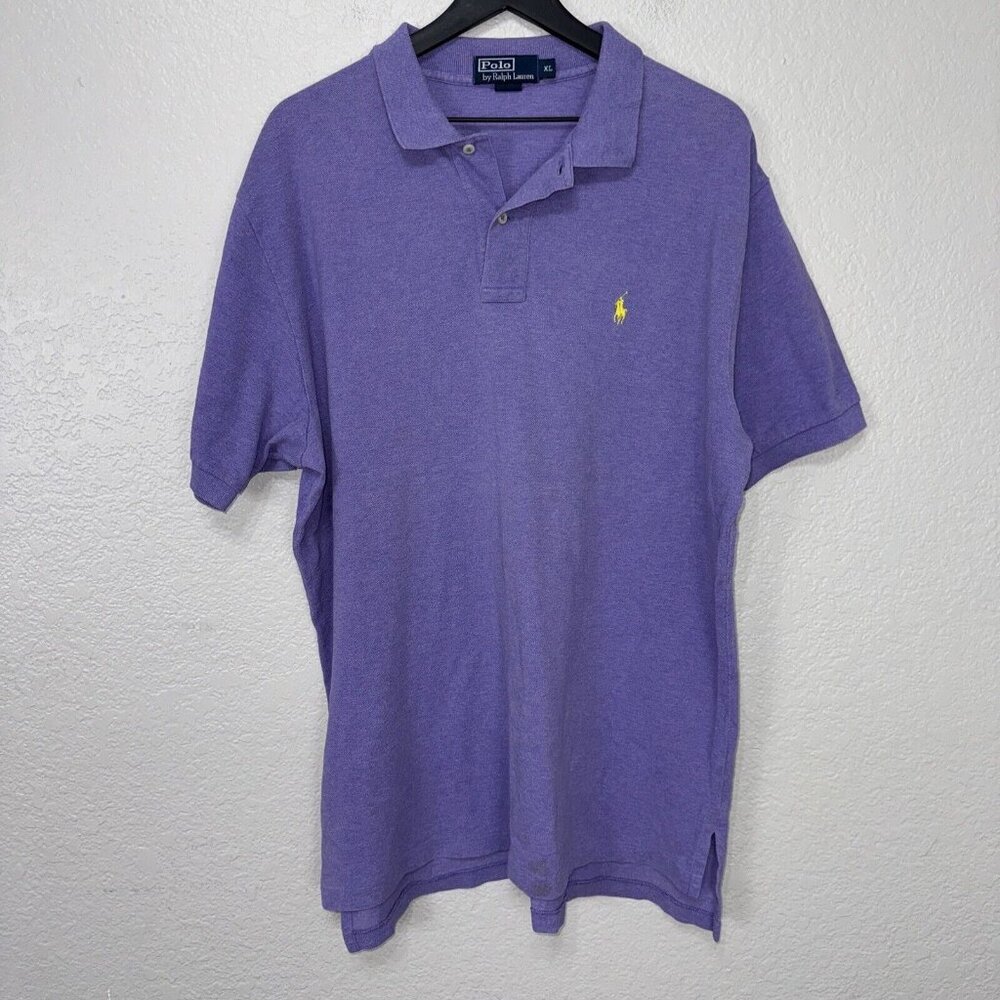 Polo Ralph Lauren Polo Shirt Mens‎ XL Purple Pony Preppy Casual Collard Logo